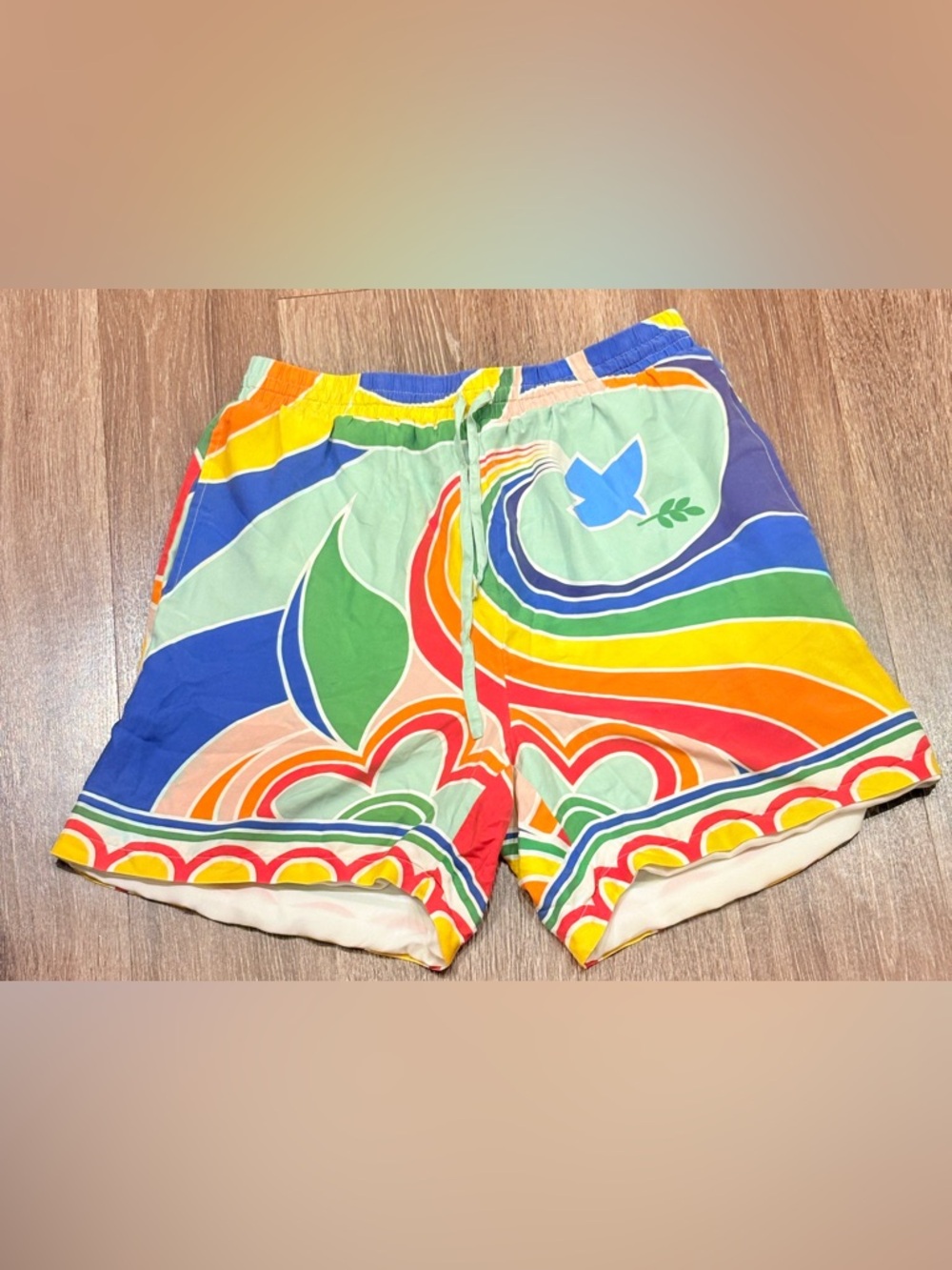Casablanca Le Pouvoir Des Fleurs Silk Multicoloured Swim Shorts Size XL